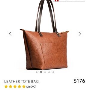 Portland Leather Embossed Brown Tote